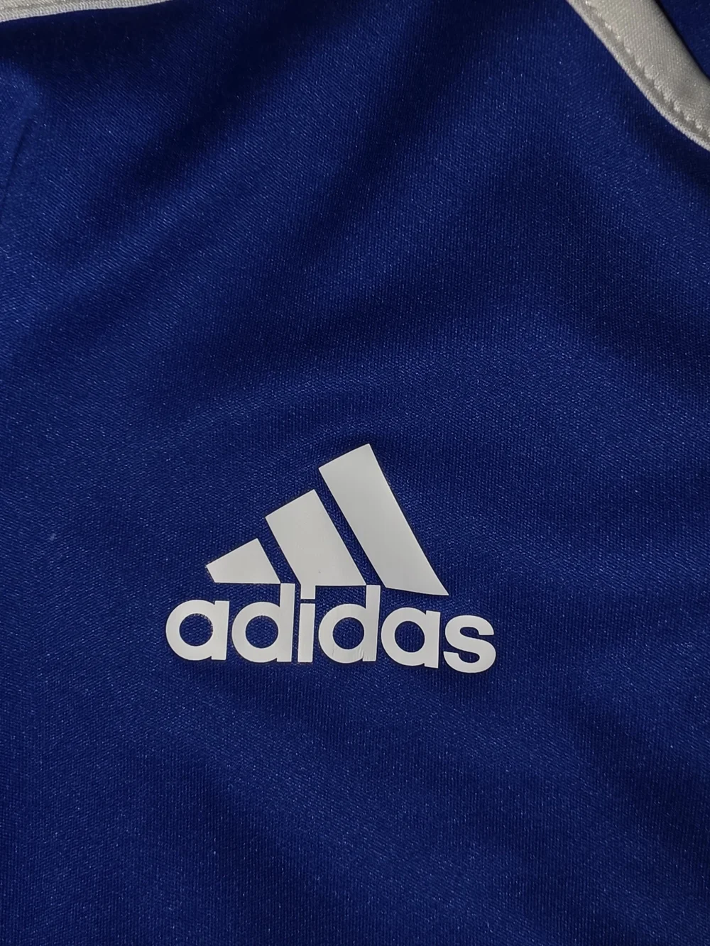 adidas Blue and White Kids' Athletic Jersey Size: Large
